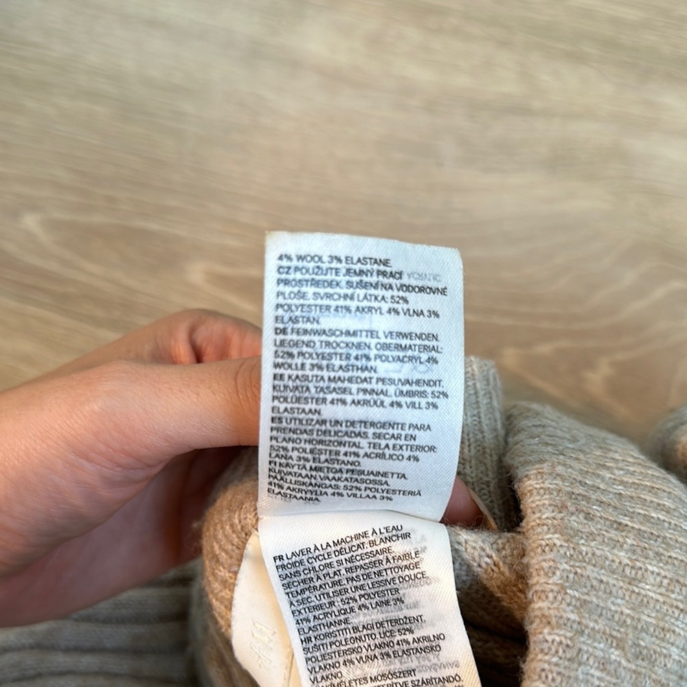 H&M Cozy Ribbed Knit Pants - Beige - Picture 6 of 6